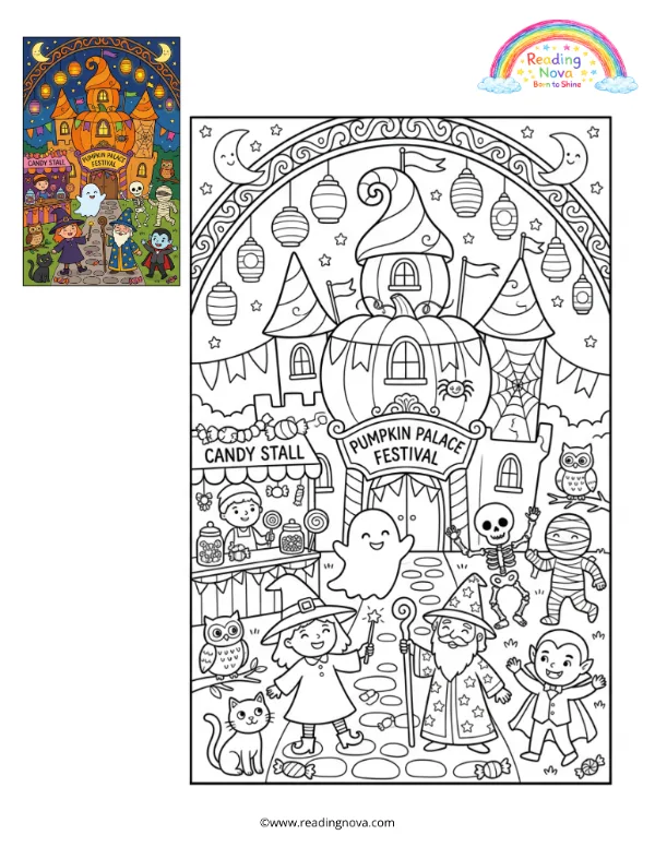 Free colouring page: Grand Halloween Festival