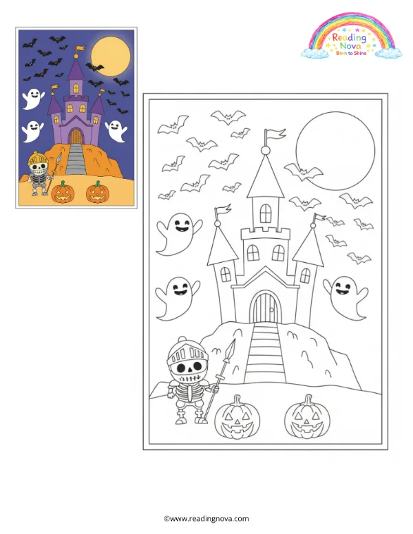 Free colouring page: Haunted Castle