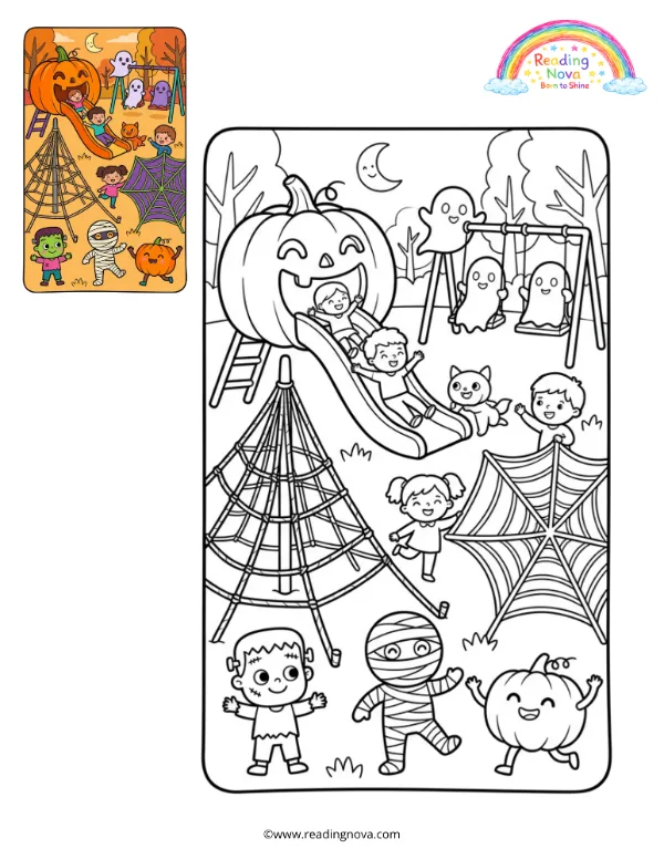Free colouring page: Monster Playground