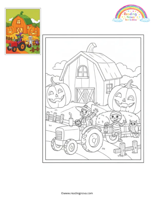 Free colouring page: Pumpkin Farm