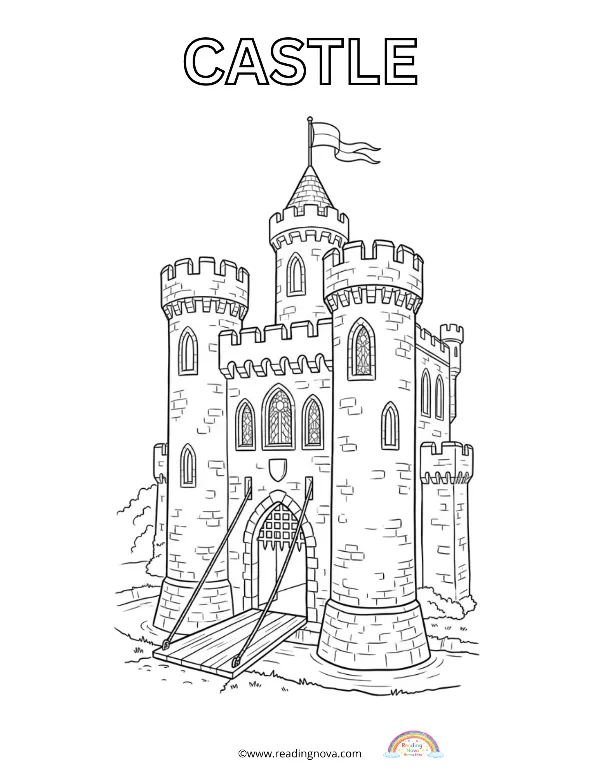 Free colouring page: Castle