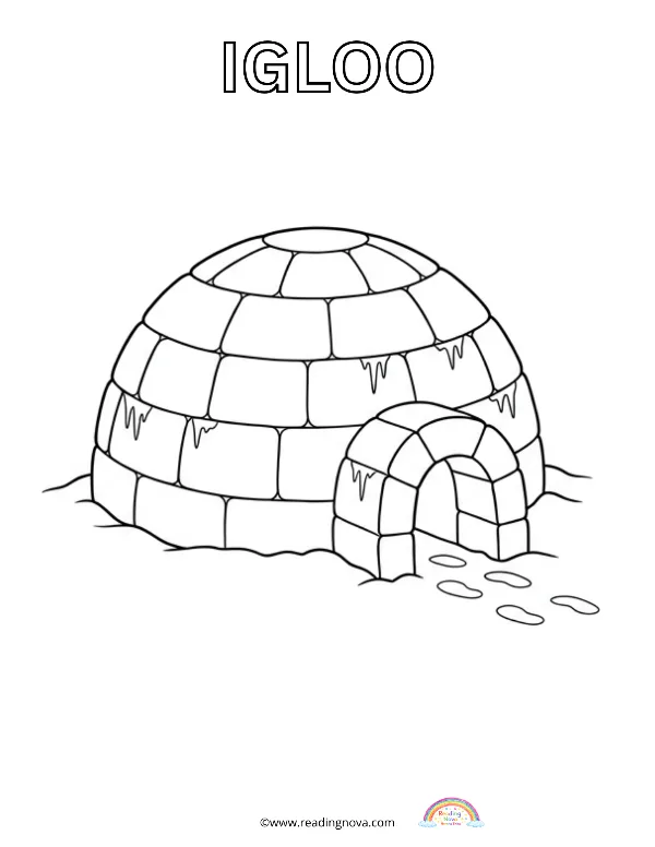 Free colouring page: Igloo