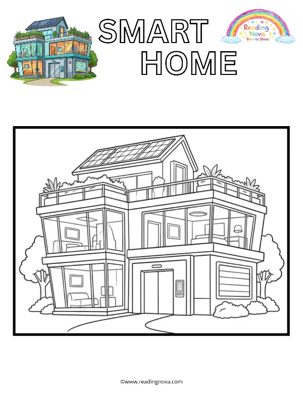 Free colouring page: Smart House
