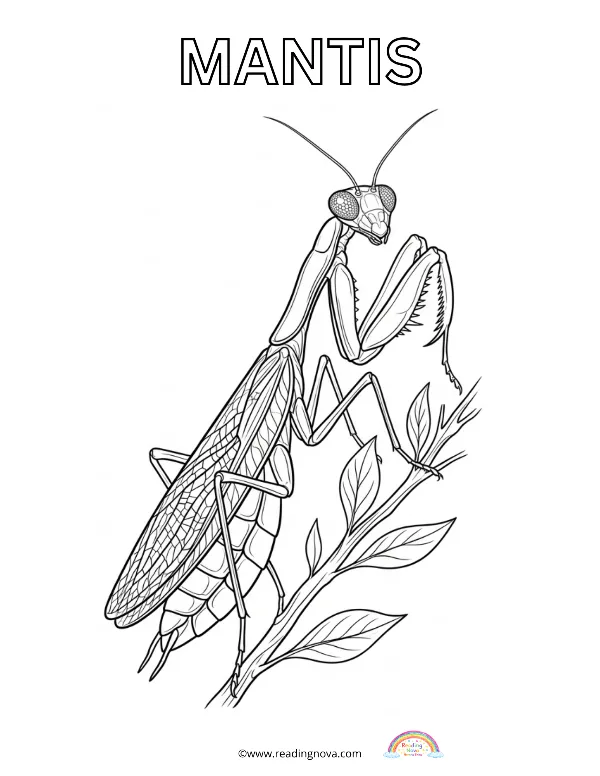 Free colouring page: Mantis