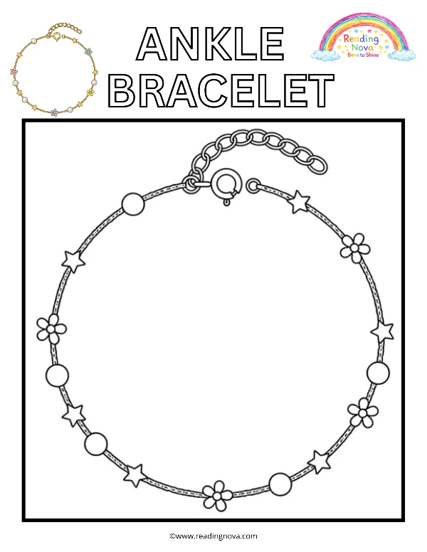 Free colouring page: Ankle Bracelet