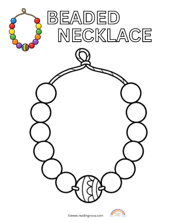 Free colouring page: Beaded Necklace