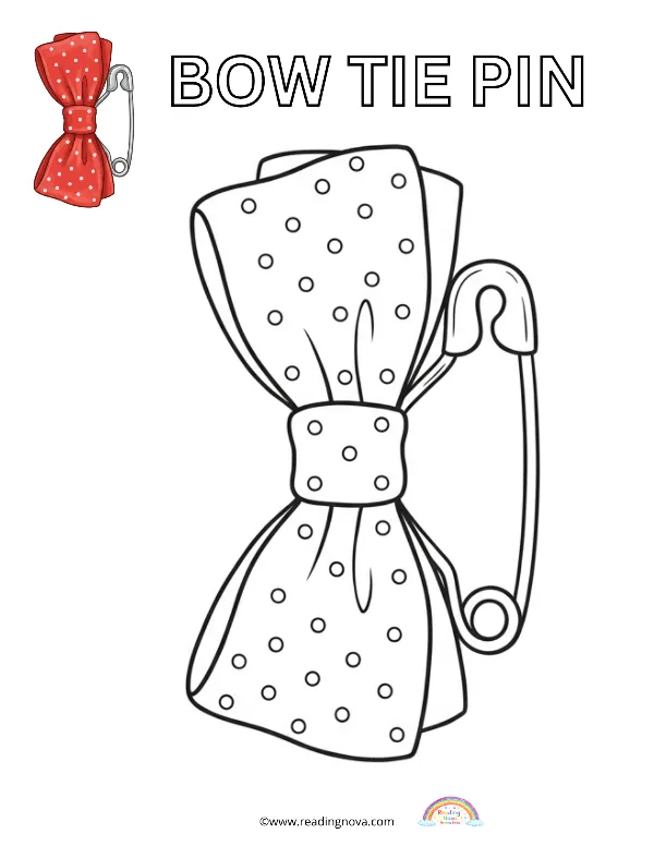 Free colouring page: Bow Tie Pin