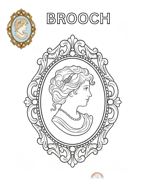 Free colouring page: Brooch