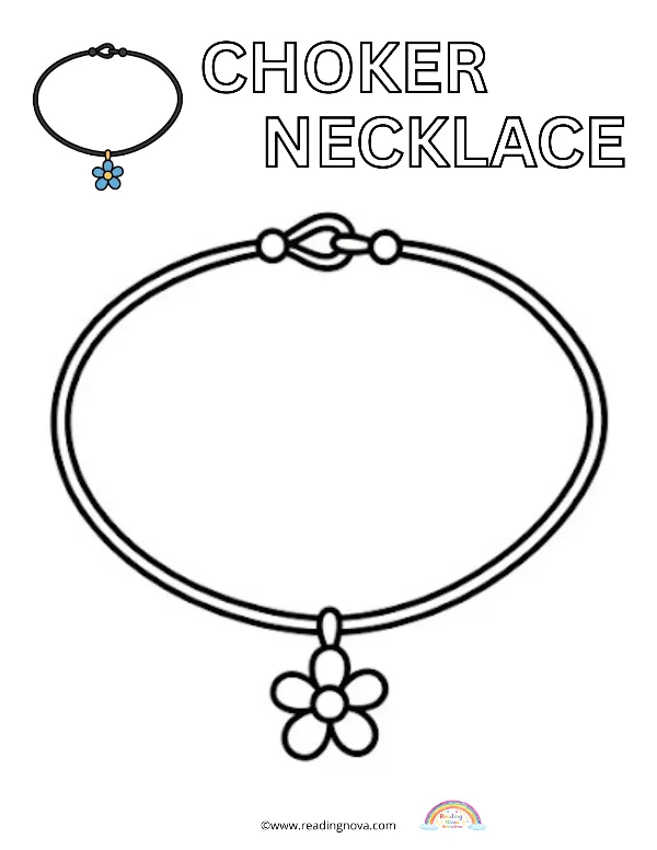 Free colouring page: Choker Necklace