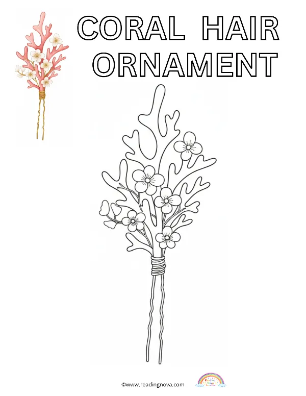 Free colouring page: Coral Hair Ornament