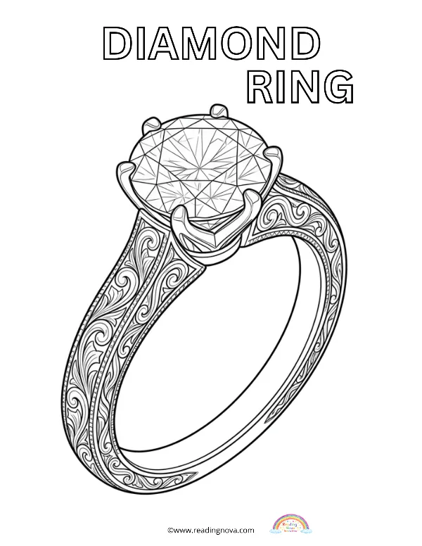 Free colouring page: Diamond Ring