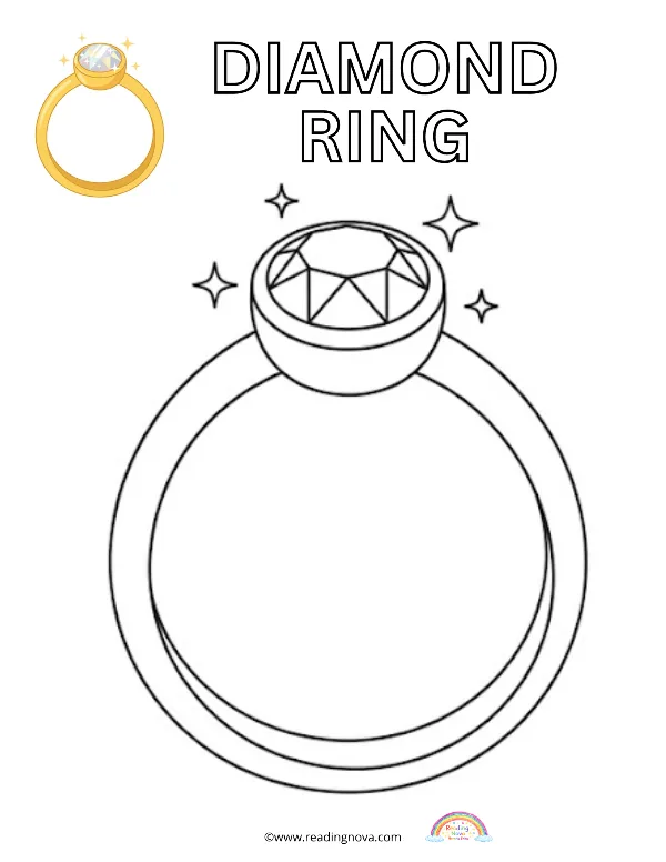 Free colouring page: Diamond Ring