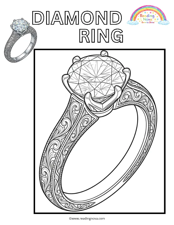 Free colouring page: Diamond Ring