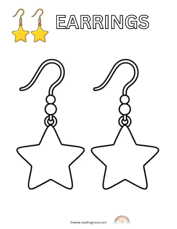 Free colouring page: Earrings