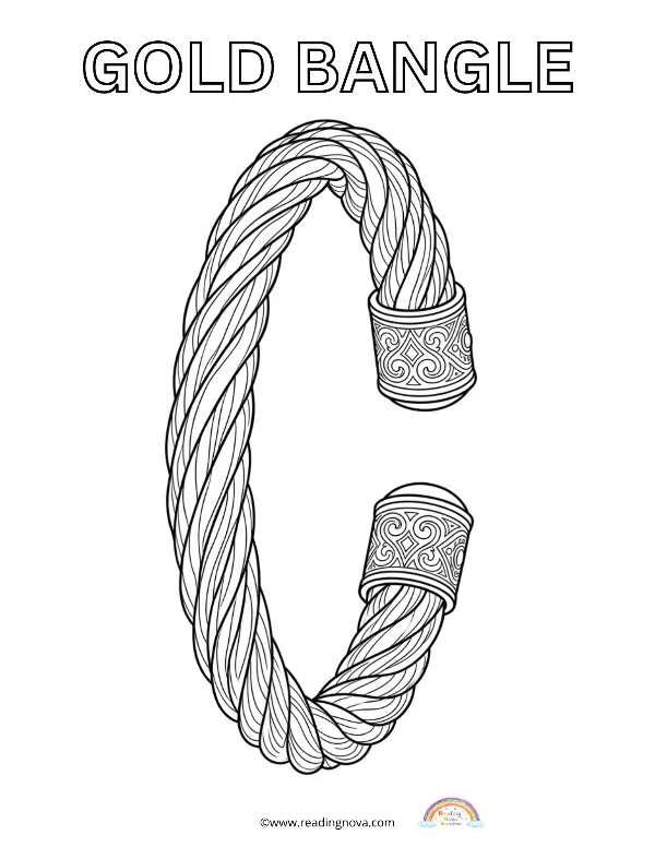 Free colouring page: Gold Bangle