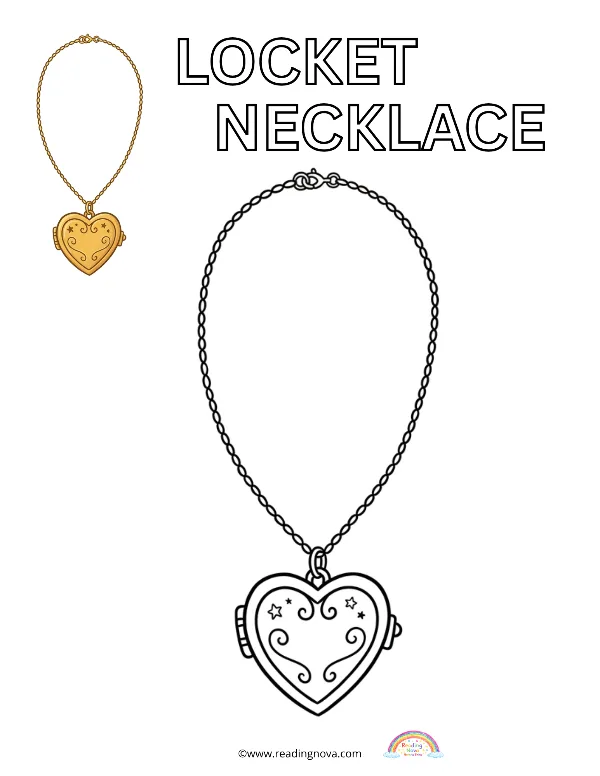 Free colouring page: locket Necklace