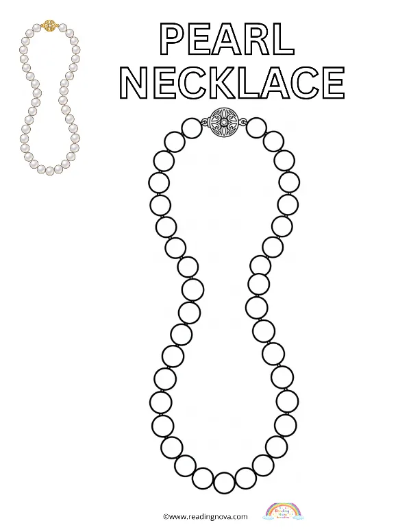 Free colouring page: Pearl Necklace