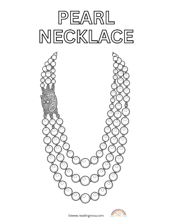 Free colouring page: Pearl Necklace