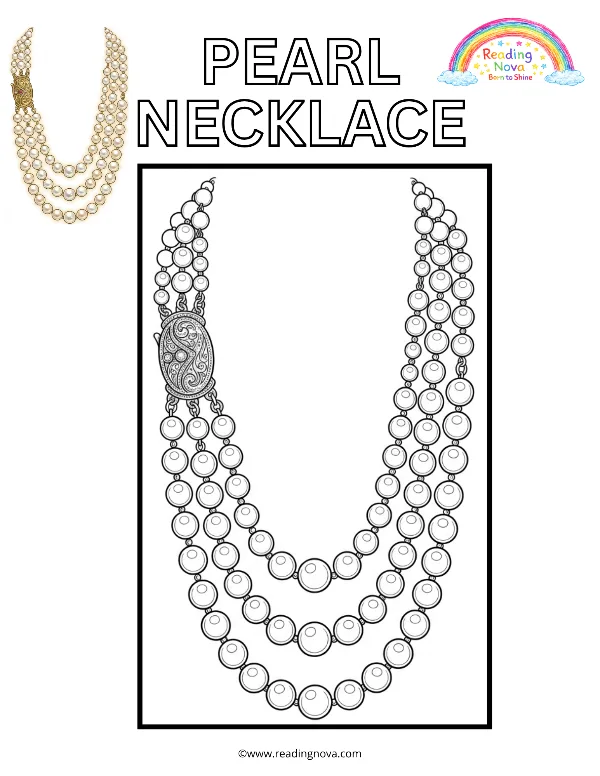 Free colouring page: Pearl Necklace