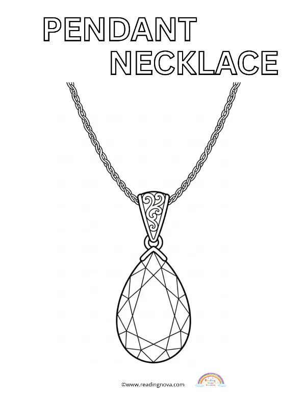 Free colouring page: Pendant Necklace