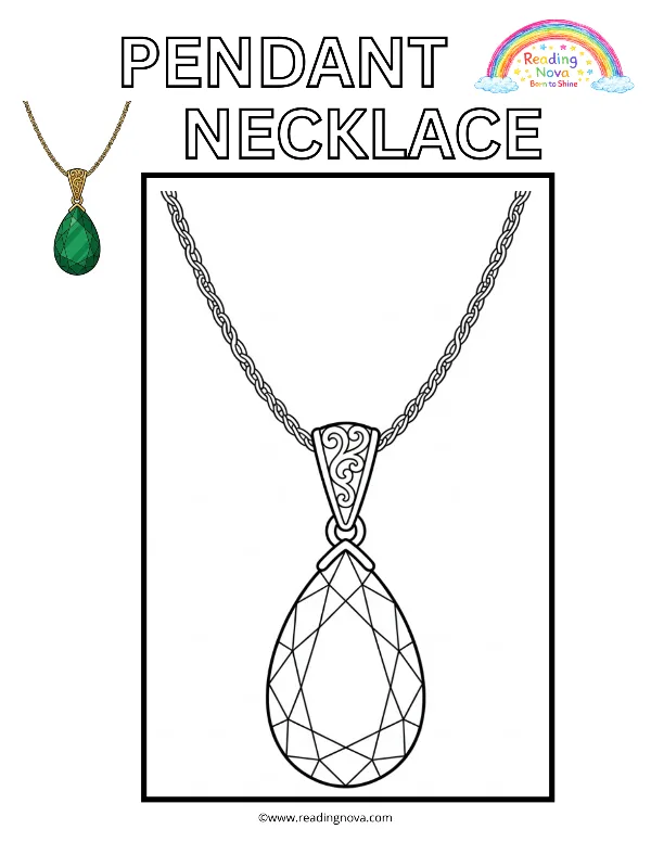 Free colouring page: Pendant Necklace