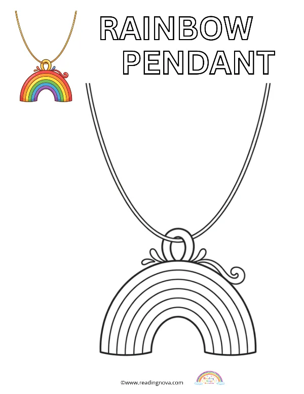 Free colouring page: Rainbow Pendant
