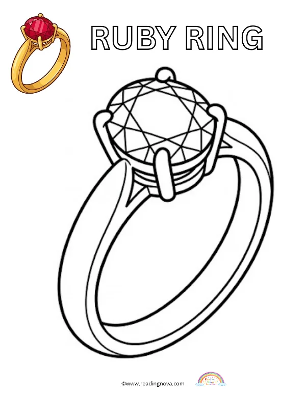 Free colouring page: Ruby Ring