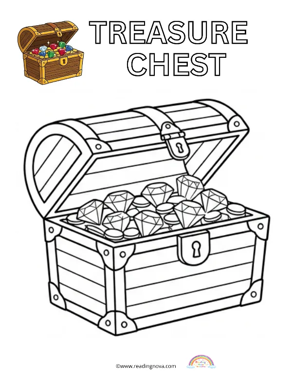 Free colouring page: Treasure Chest