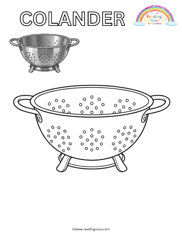 Free colouring page: Colander