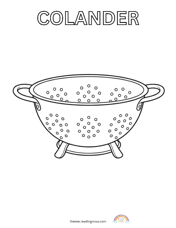 Free colouring page: Colander