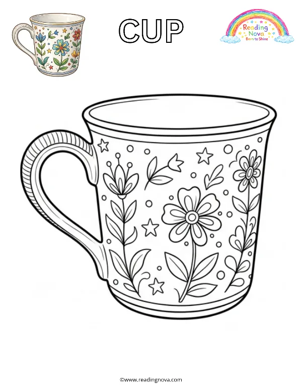 Free colouring page: Cup