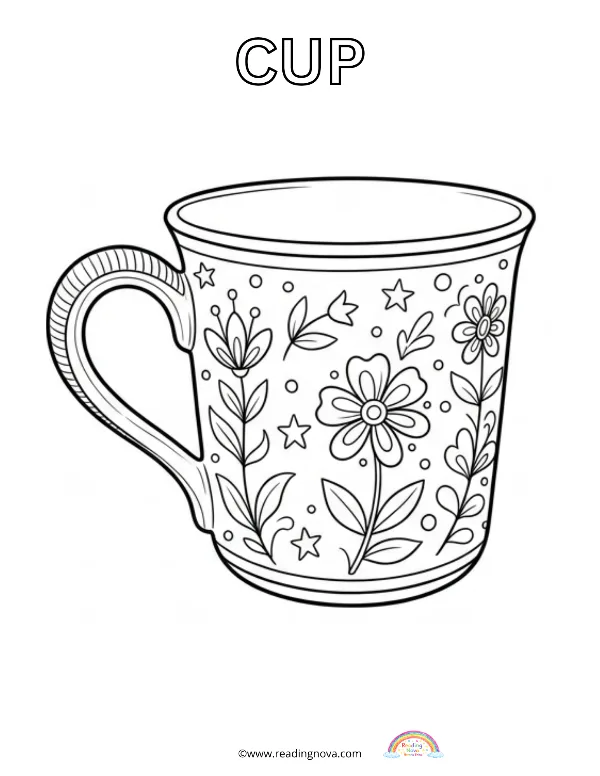 Free colouring page: Cup