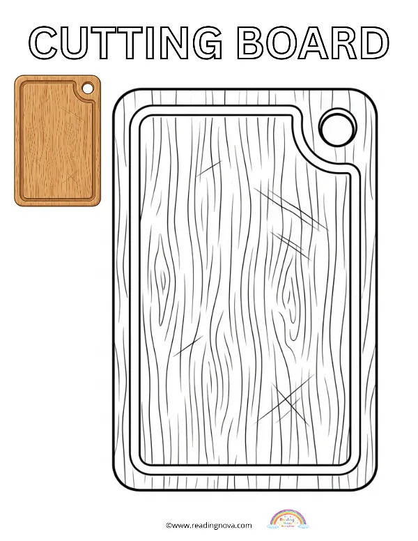 Free colouring page: Cutting Board