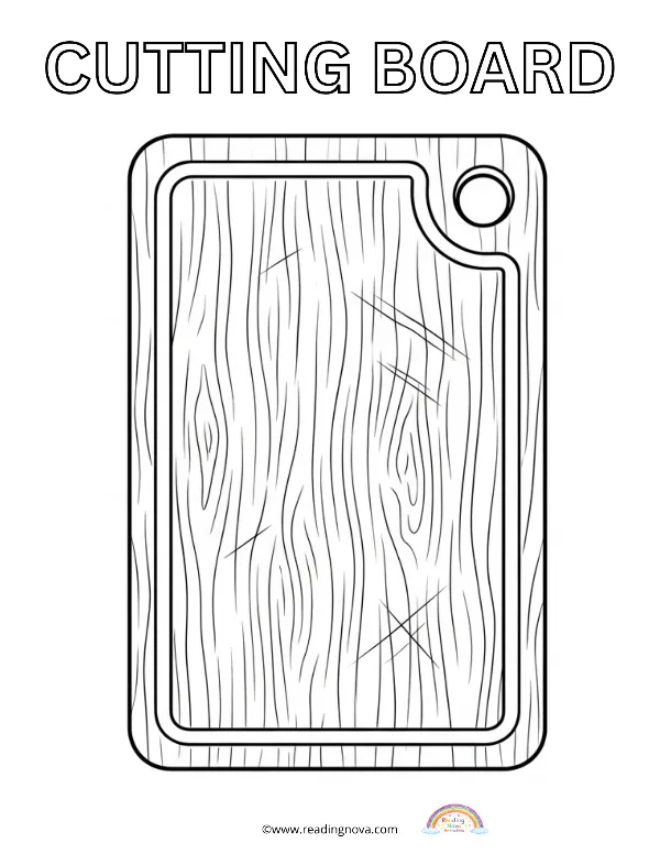 Free colouring page: Cutting Board