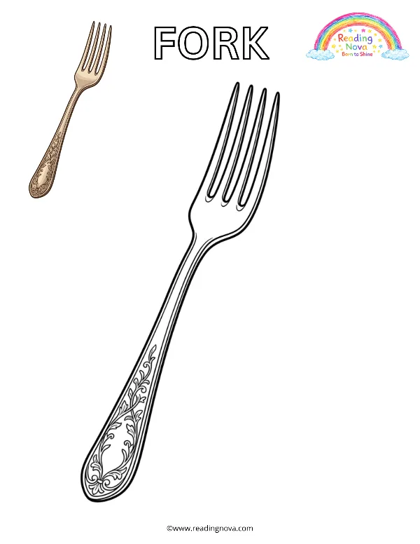 Free colouring page: Fork