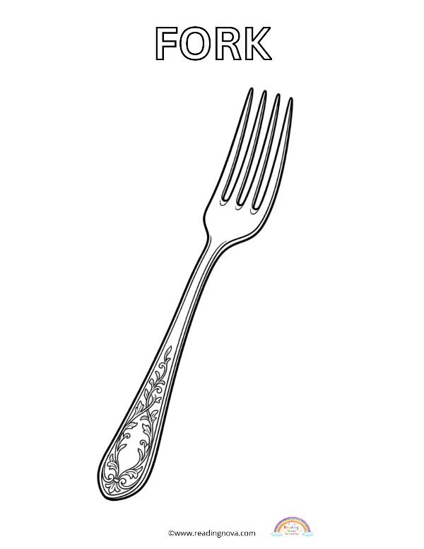 Free colouring page: Fork