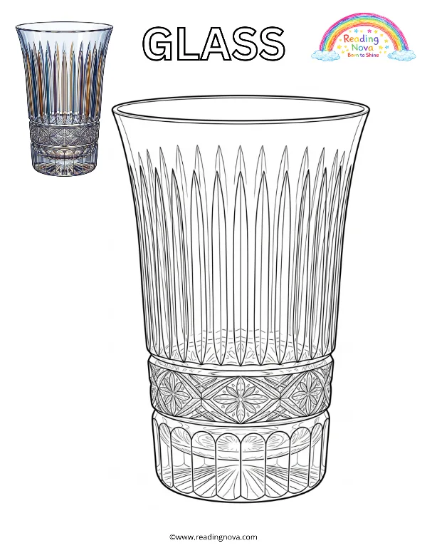 Free colouring page: Glass