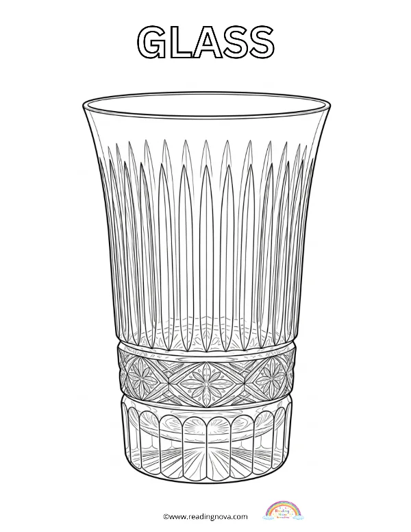 Free colouring page: Glass