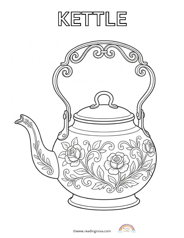 Free colouring page: Kettle
