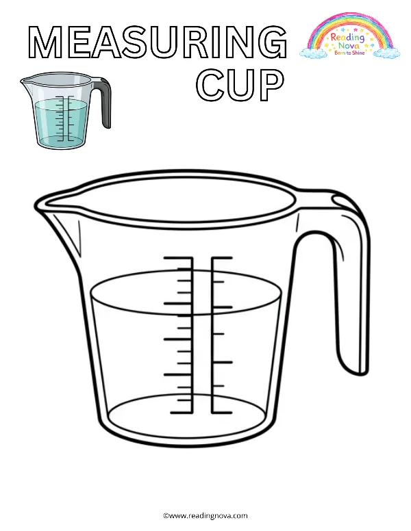 Free colouring page: Measuring Cup