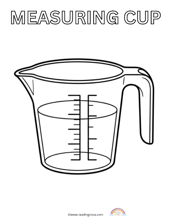 Free colouring page: Measuring Cup