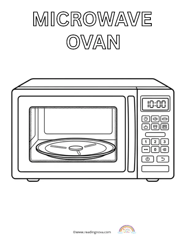 Free colouring page: Microwave Ovan