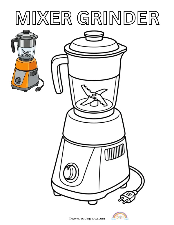 Free colouring page: Mixer Grinder