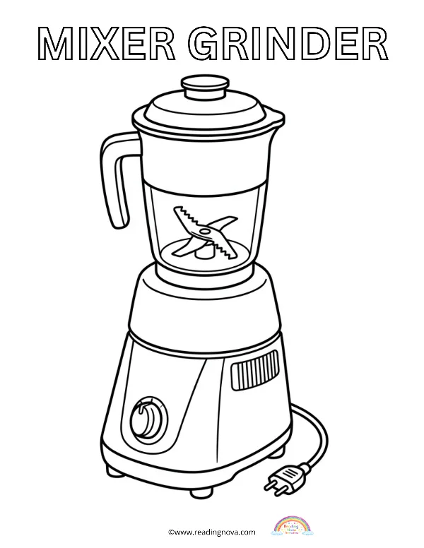 Free colouring page: Mixer Grinder
