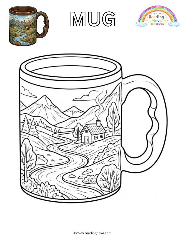 Free colouring page: Mug