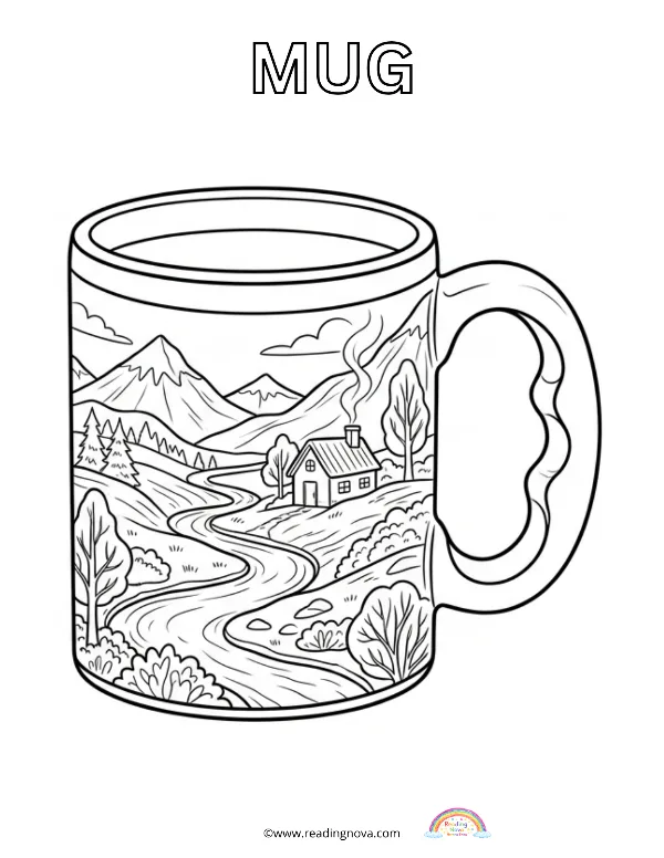 Free colouring page: Mug