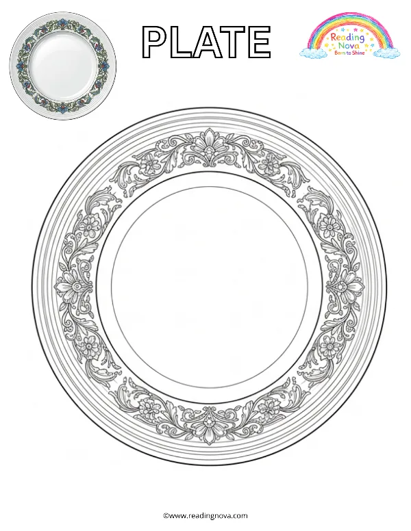 Free colouring page: Plate