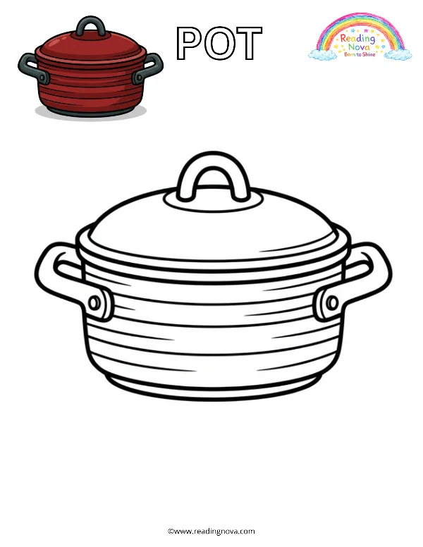 Free colouring page: Pot