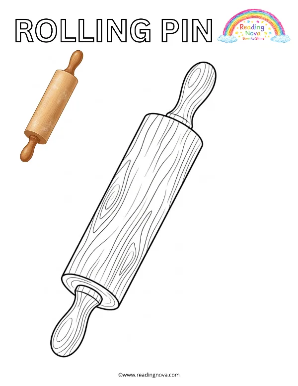 Free colouring page: Rolling Pin