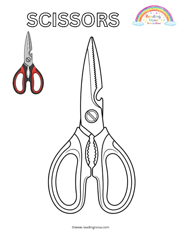 Free colouring page: Scissors